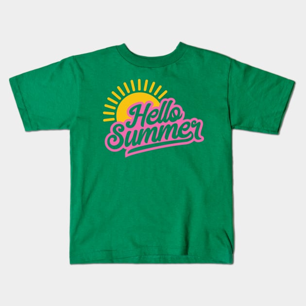 Hello summer Kids T-Shirt by Sabahmd